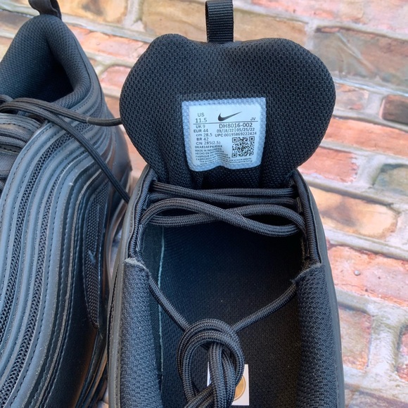 Nike Air Max 97 Sneaker in Black/Black/Dark Smoke Grey Size W11.5/M10 - Picture 5 of 8